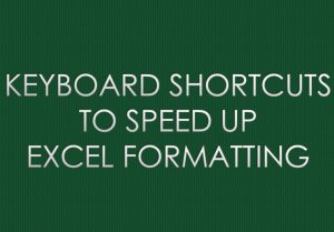 KEYBOARD SHORTCUTS TO SPEED UP EXCEL FORMATTING