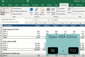 Open VBA Editor - Alt+F11