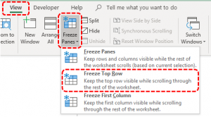 Freeze Top Row
